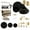 Black with Gold, variant on Smarty White with Silver Organic Disposable Plastic Tableware Set (60 Guests)