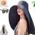 thumbnail image 1 of Sombrero del cubo de la protección ULTRAVIOLETA de las señoras de la moda del verano, nuevo sombrero estupendo de la visera del chal de las mujeres con la solapa del cuello, 1 of 6