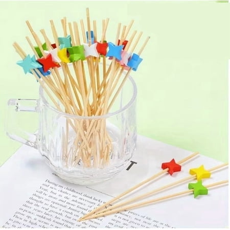 Elegant Square Star Bamboo Skewers Set Eco-Friendly Cocktail Sushi BBQ Sandwich & Burger Skewers for Parties and Gatherings