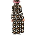 thumbnail image 4 of DISNIMO Halloween Ghost Pumpkin Dress With Long Sleeves and Pockets for Kids Long Sleeve Dresses for Girls Soft Dresses Size 7-8 Girls Frock Long Sleeve Swing Dress for Kids Midi Dress, 4 of 7