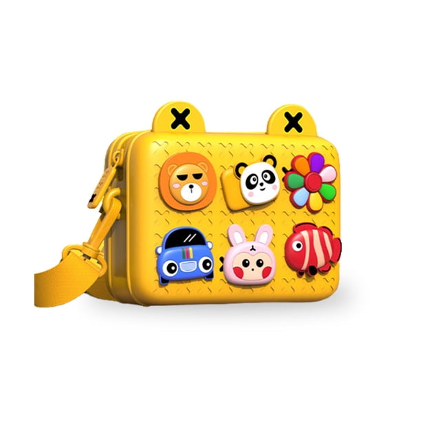 Sonducket Bolso para chico, diseño bonito, regalo de Navidad, juguetes, regalo, paquete de pecho pequeño, bolso cruzado con varios patrones Bolsas de mensajero y de hombro Amarillo