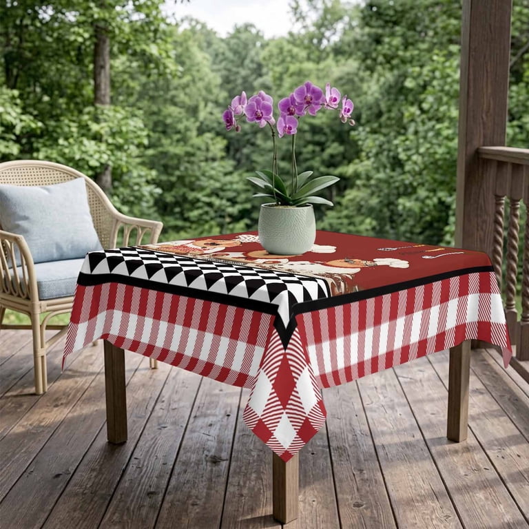 Square Waterproof Tablecloth 54x54in Farmhouse Funny Chefs Table Cloths ...