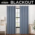 thumbnail image 2 of Eclipse 100% Blackout Curtain, Larissa Solid Grommet Curtain, 84 in Long x 50 in Wide, Textured, Sky Blue, 2 of 8