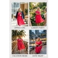 thumbnail image 4 of CASSIE LIZ Womens Plus Size Dresses 5X Hot Pink Floral Fall Dresses Fashion Midi Sundresses Short Sleeve V Neck Dresses Loose Fit Summer Dress With Pocket 5XL 26W 28W, 4 of 9