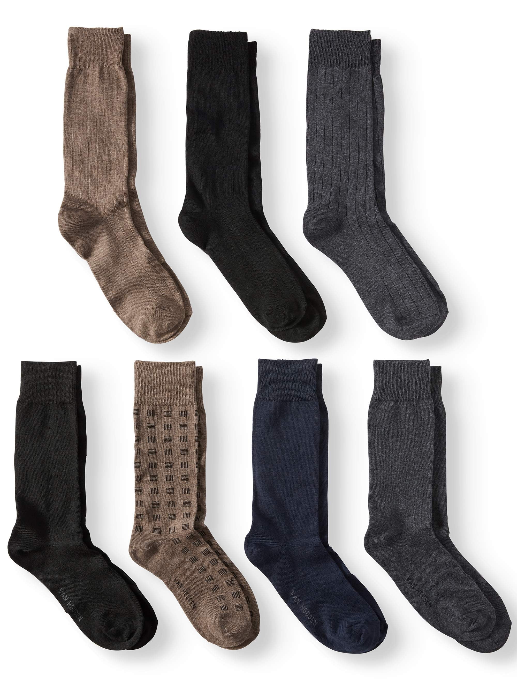 Men's Solid Dress Socks, 7 Pairs - Walmart.com