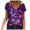 Purple, variant on Womens Plus Size Clearance $5,Plus Size Women Short Sleeve Printed V-Neck Tops Tee T-Shirt Blouse