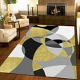 thumbnail image 3 of Simple Art Carpet, Abstract Gold Black White Gray Geometric Carpet For Living Room, Non-slip Washable Short Pile Easy To Clean Durable Carpet For Bedroom Entrance Hallway 5x6ft, 3 of 6