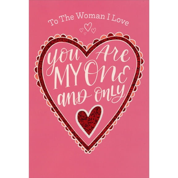 Pictura You are My One And Only: Holographic Red Foil Hearts Valentine's Day Card for the Woman I Love