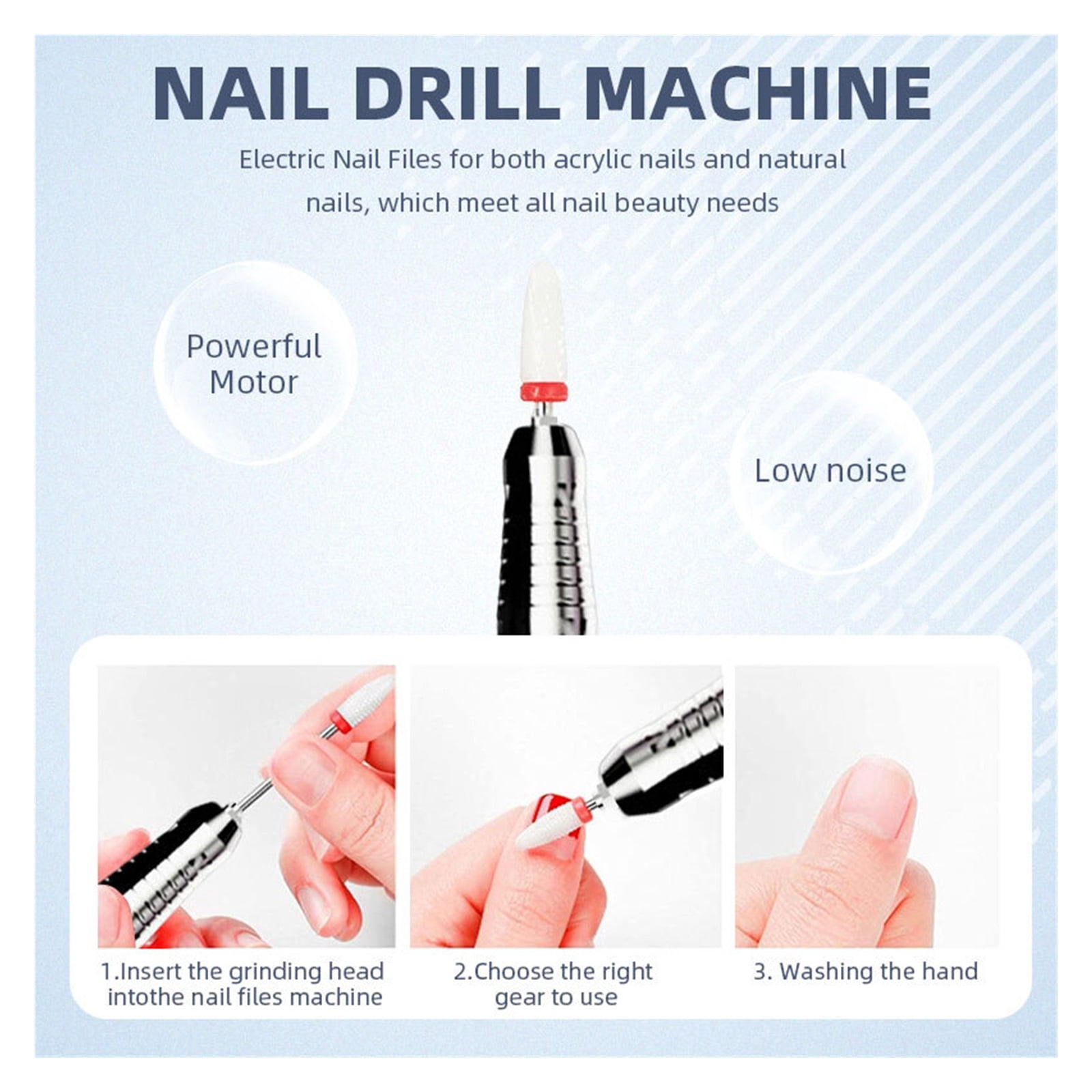 35000RPM Electric Nail Drill Machine, Sander Nail Electric Manicure Drill For Nail Tools, Touchable Screen Manicure Machine Designed For Salons Families ,Low Noise