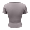thumbnail image 7 of Women's Sexy Slim Fit Crop Top Short Sleeve T-Shirt Double Lined Button Up Going Out Casual Comfortable Stylish Fashion Tee, 7 of 7