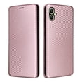 thumbnail image 2 of Feishell Flip Wallet Cover for Samsung Galaxy A05,Shockproof Slim Fit Carbon Fiber Texture PU Leather Magnetic Closure Folio Card Holder Kickstand Phone Case for Samsung Galaxy A05,Pink, 2 of 11