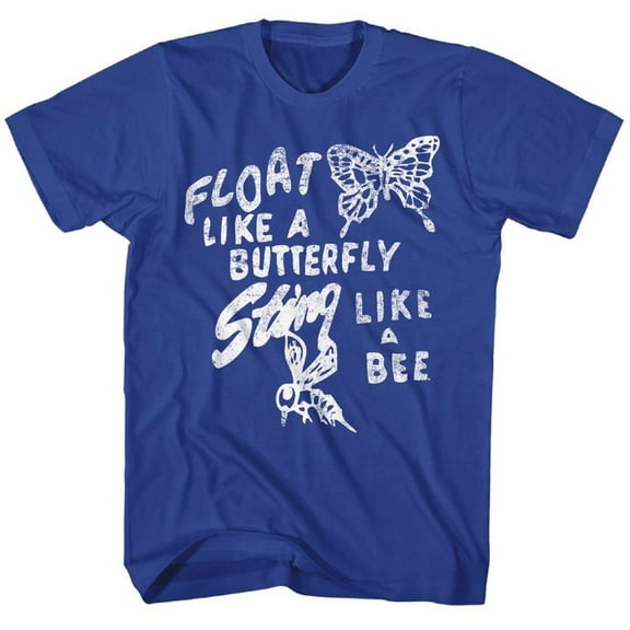 Muhammad Ali Float Like Butterfly Royal Adult T-Shirt 4Xl