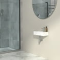 thumbnail image 4 of 14.5x7 Inch Porcelain White Bathroom Ceramic Sink Rectangular Wall Mount Small Sink, Right Pre-Drilled Faucet Hole, 4 of 7