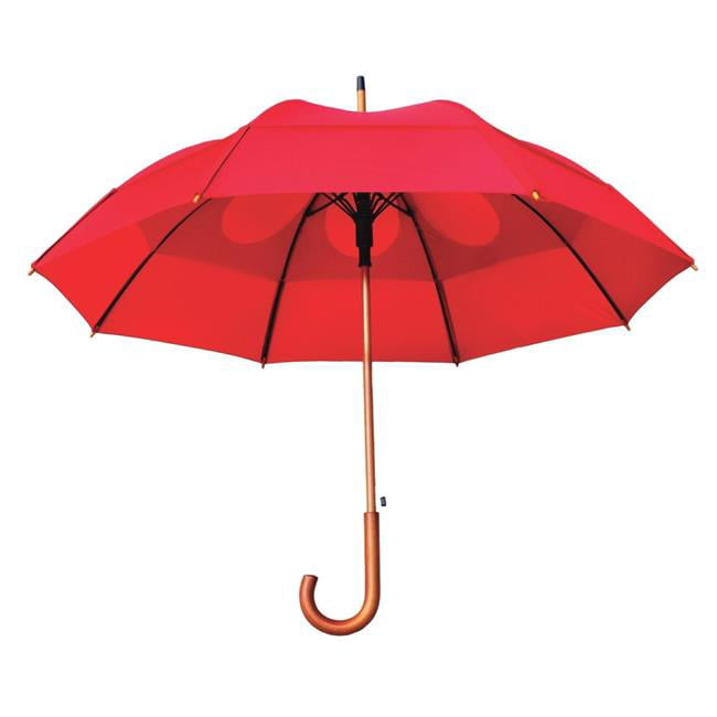 Stick Hook Handle Clear Transparent Dome Autumn Maple Leaf Rain Umbrella TDO 