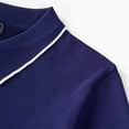 thumbnail image 2 of JWZUY Men's Solid Color Block Casual Zip V-Neck Short Sleeve Lapel Collar Blouse Tops - Cozy Summer Shirts Navy 3XL, 2 of 9