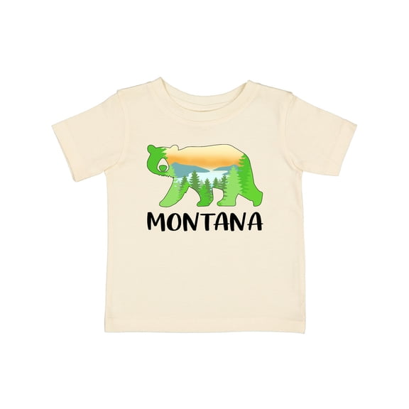 Inktastic Montana Lake and Trees in Bear Silhouette Boys or Girls Baby T-Shirt