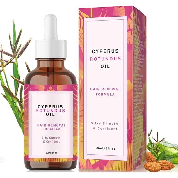 Cyperus Rotundus Oil 60ML, Aceite Natural de Cyperus Rotundus para la Depilación, Reduce el Crecimiento del Vello,Hidratante y Calmante, Minimiza los Poros, Apto para Todo Tipo de Piel,Hombre y Mujer