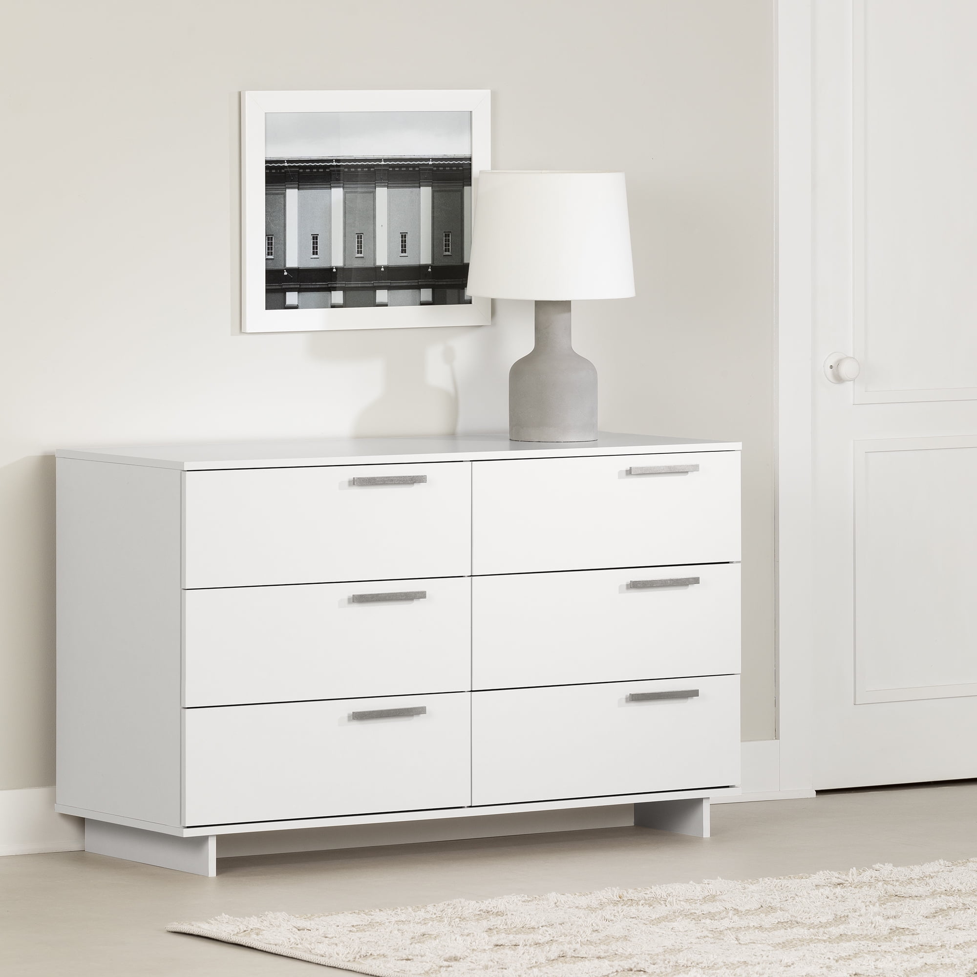 South Shore Cavalleri 6-Drawer Dresser for Adult, in Pure White