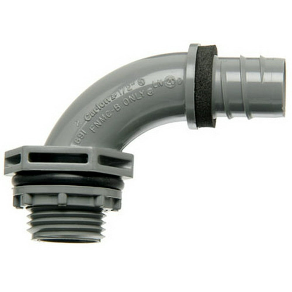Conduit Fitting, NonMetallic Liquid Tight Connector, 90Degree, 3/4In