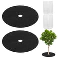 thumbnail image 1 of 2-Pack Non-Woven Tree Mulch Ring, 24.4 Inch Tree Protector Mat W 12 Pcs Stakes for Plant Root Protection [Black], 1 of 7