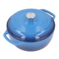 thumbnail image 1 of Enameled Round Oven Pot, Easy Cleaning Enameled Cast Iron Oven Pot with Lid for Cooking, 1 of 7
