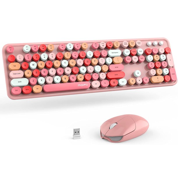 MOFII 2.4GHz Wireless Keyboard and Mouse Combo Aesthetic Cute Keyboard