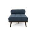 thumbnail image 6 of Gzxs 64" Chaise Lounge, Mid Century Modern Fabric Upholstered Sleeper Reclining Sofa with Round Pillow for Living Room Bedroom Lounge (Navy Blue), 6 of 10