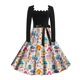 thumbnail image 3 of Vestidos de Mujer Vestido Informal Retro Con Cordones y Cuello Cuadrado Con Estampado Navideño de Otoño E Invierno Para Mujer (3), 3 of 3
