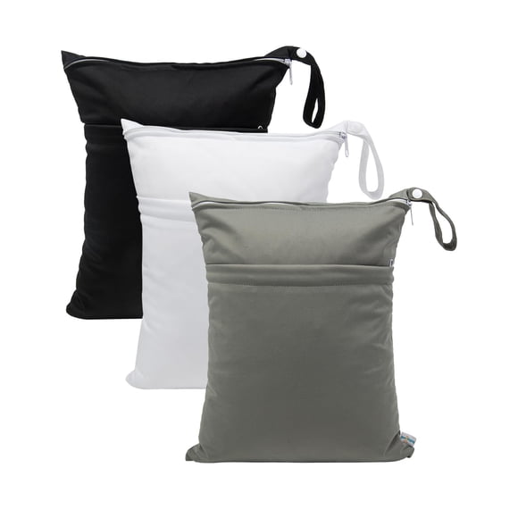 Bolsas húmedas y secas Babygoal, paquete de 3, impermeables para pañales de tela