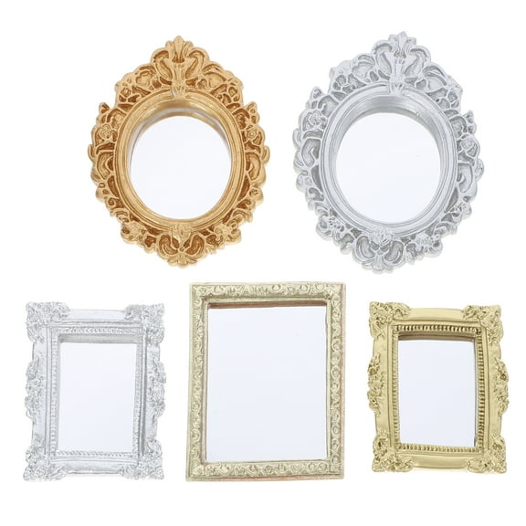 Beaupretty DIY Micro Landscape Mirror Resin 5Set 2.8X1.97X0.2In