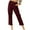 Wine, variant on Chbgutlmr Womens Capri Pants Elastic Waisted Loose Lightweight Cropped Casual Straight Leg Trousers Pockets