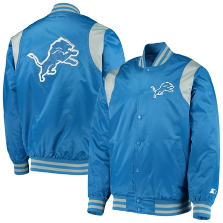 Detroit Lions Starter Prime Time Twill Satin Varsity Full-Snap Jacket