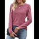 thumbnail image 3 of Blusas Elegantes e Informales de Larga para Mujer, Ropa Informal de Negocios, Suéteres Cálidos de Otoño. Rojo Vino XXL, 3 of 10