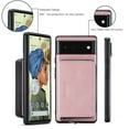 thumbnail image 6 of Allytech Case for Google Pixel 6 Cover PU Leather Zipper Wallet Case, Detachable Magnetic Back Card Holder Slim Folio Stand Shockproof Business Style Case for Google Pixel 6 2021( 6.4" 2021), Pink, 6 of 7
