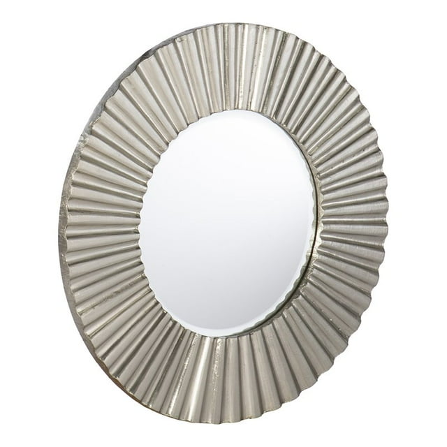 Meubles SEI Hessmer Miroir Décoratif en Verre Rond en Argent