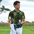 thumbnail image 5 of Balery Camouflage Skull Printed Men’s Short Sleeve Polo Shirt, Midweight Men's Shirt,Golf Polo shirts -Large, 5 of 8