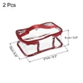 thumbnail image 2 of Uxcell 8.3"x5.9"x3.5" Clear Toiletry Makeup Cosmetic Bag with Zipper Handle, Dark Red 2 Pack, 2 of 5