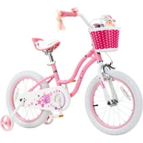 RoyalBaby Stargirl Kids Bike 12 Inch Girls Bicycle for Children with Kickstand Basket Rose Pink