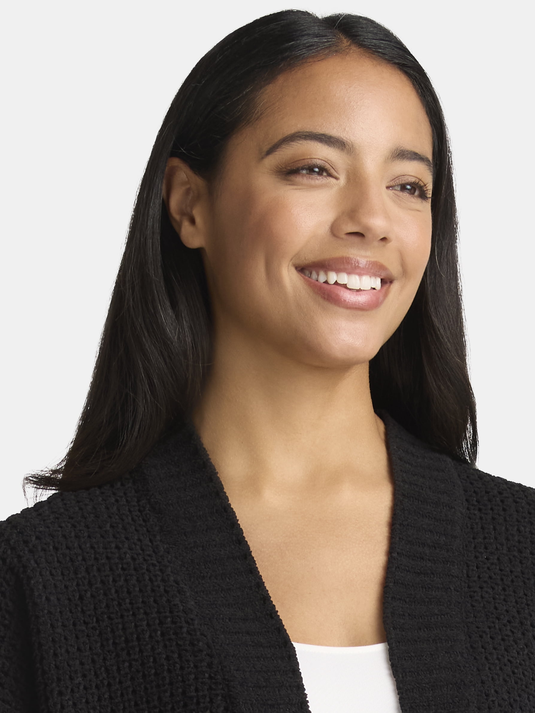 Time and Tru Women's Chenille Cardigan Sweater, Midweight, Sizes XS-XXXL