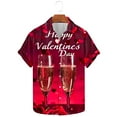 thumbnail image 2 of WREESH Men's Happy Valentine's Day Printed Shirt Button Up Shirts Short Sleeve Hawaiian Shirt Summer Tops Multicolor, 2 of 5