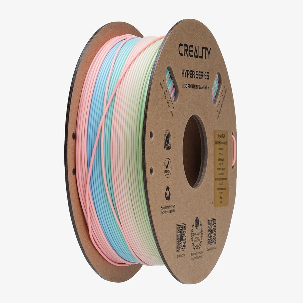 Creality Hyper Rainbow PLA 3D Printing Filament Smooth Vibrant Gradients 300mm/s Printing Speed 2.2lb-Wild Blossom(Short)