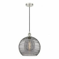 616-1P-PN-G1213-14SM-Innovations Lighting-Athens Deco Swirl - 1 Light Pendant In Industrial Style-15.88 Inches Tall and 13 Inches Wide-Polished Nickel