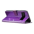 thumbnail image 7 of For Google Pixel 6 Pro Wallet Case Bling Shiny Premium PU Leather with RFID Blocking Card Slots Holder Magnetic Flip Kickstand Shockproof Wrist Strap Cover For Google Pixel 6 Pro, Purple, 7 of 7