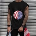 thumbnail image 2 of IROINNID Round Neckline Work Out Tops For Men Sleeveless Sports Tank Tops Vest Pullover Graphic Print Tops, 2 of 5