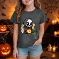 thumbnail image 2 of Pandaie Teen Girls Short Sleeve Tee Halloween Kids T-shirt Casual Daily Print Top Clothes Toddler Girl Summer Shirts Black,7-8 Years, 2 of 5