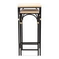 thumbnail image 5 of Claudette Set of 2 Rattan Accented Wood & Metal Square Side Tables, 5 of 8