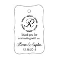thumbnail image 1 of 100 PCS Custom Made Scallop Edges Hang Tags Thank You For Celebrating Wedding Favor Gift Paper Tags, 1 of 1