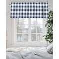 thumbnail image 3 of Navy Blue White Plaid Kitchen Valances for Windows Rustic Vintage Checkered Valance Curtains&nbsp; for Kitchen /Living Room/Bedroom/ Bathroom Decor, 42"x12 " ,Rod Pocket 1 Panel,, 3 of 7