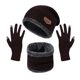 thumbnail image 2 of Conjunto de 3 piezas para mujer adulta con gorro acolchado de terciopelo suave, bufanda y guantes de pantalla táctil de color sólido, 2 of 6