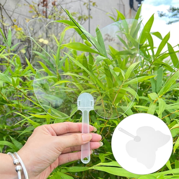 HOOWIFFY 8Pcs Clear Plastic Blank Fans with Handles for DIY Painting and Drawing